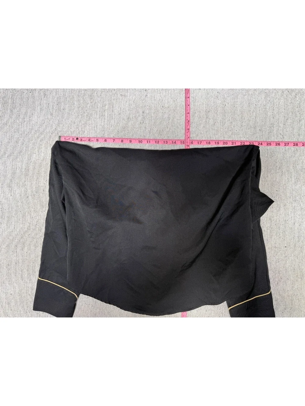 Scully Western Style Black Button-Up Shirt w Gold Piping M